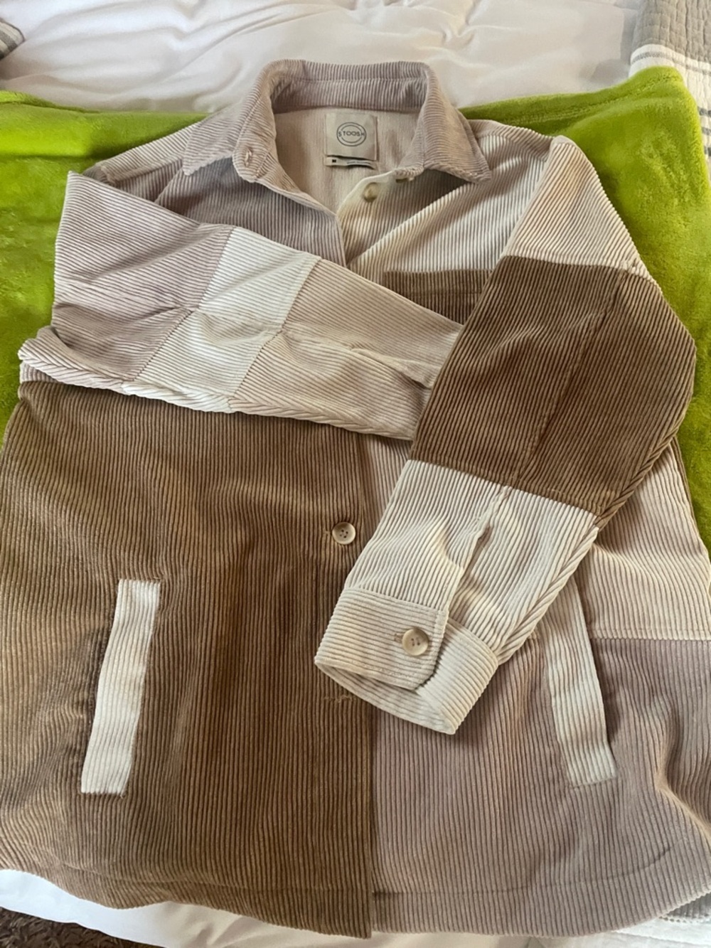 Stoosh Light Taupe & Cream Corduroy Jacket - Picture 9 of 13